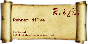 Rehner Éva névjegykártya